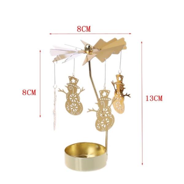 Christmas Santa Claus Snowman Deer Rotary Spinning Carousel Swivel Tealight Candle Holder Stand Tea Light Home Decoratio