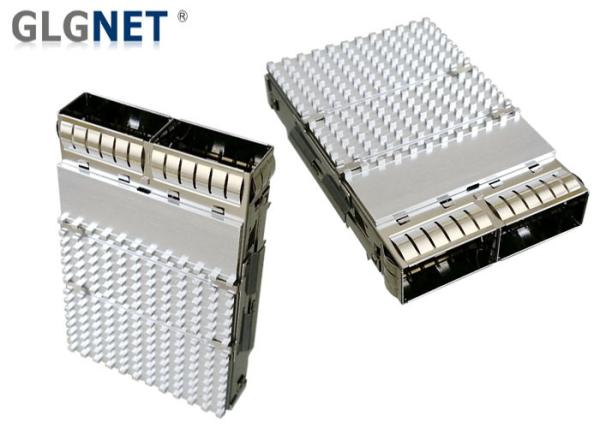 EMI Tabs One Piece QSFP28 Cage 1 X 2 Ganged For QSFP28 Optical Module