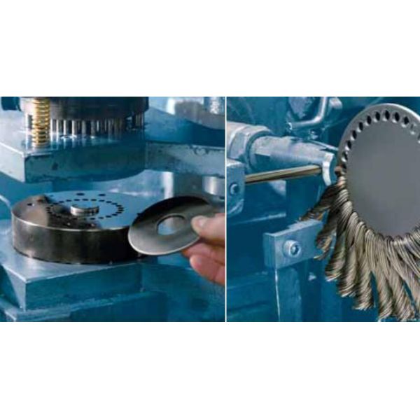 350MM OD Knotted Wire Wheel Brush Double Section Standard High Elongation