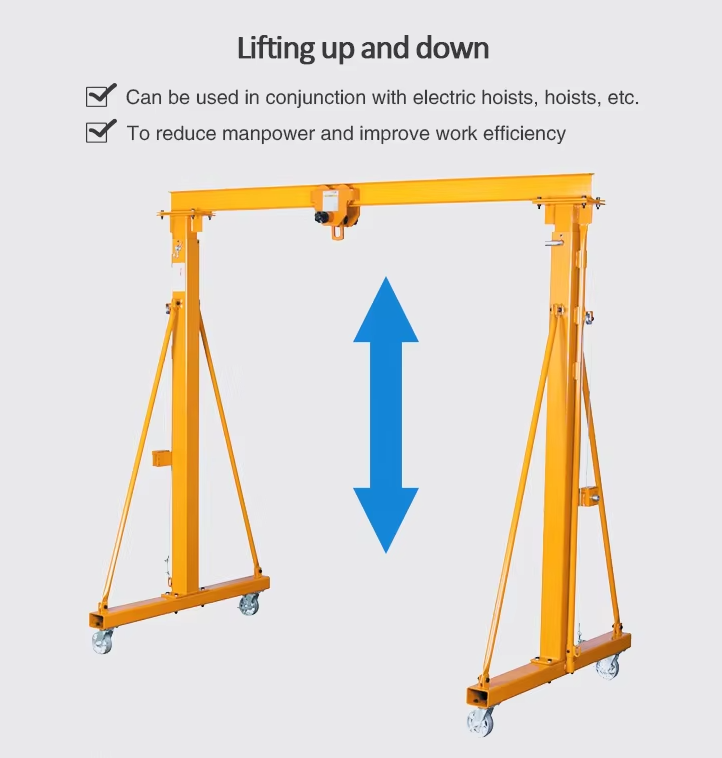 Electric Mobile Portable Adjustable Mini Gantry Crane without Rail Mounted