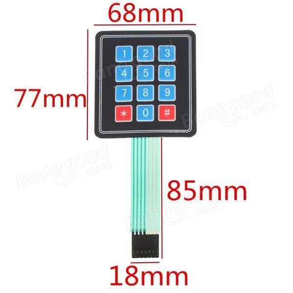 Custom 4x3 Array 12 Keys Matrix Membrane Switches Keypads With Embossed Metal Buttons