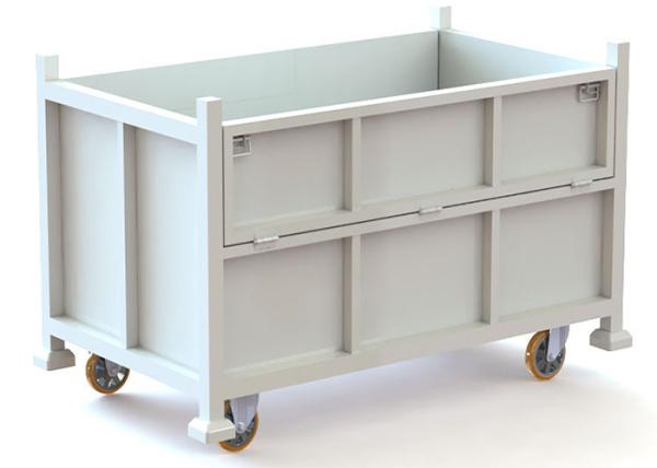 Movable Steel Stillage Cage Basket With Casters OEM ODM