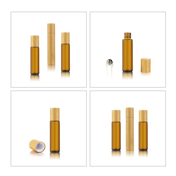 бамбуковый косметический упаковывая крен 10ml на стеклянной бутылке с шариком ролика