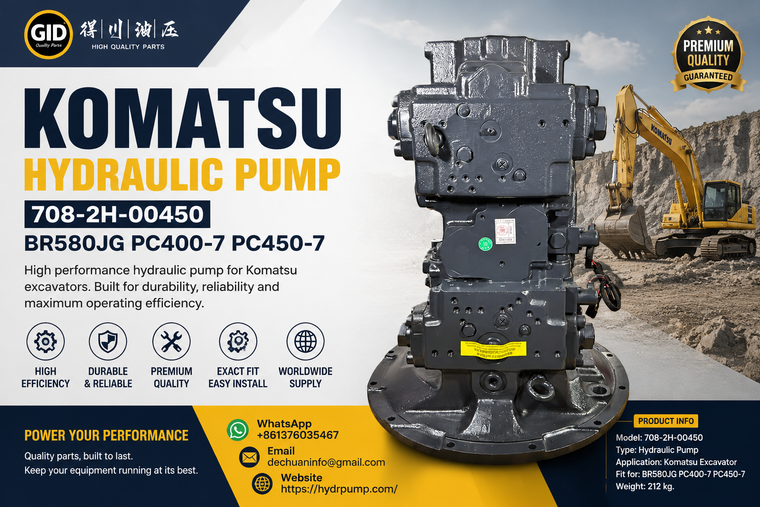 Komatsu PC200-6 Hydraulic Main Control Valve 723-46-13702 Excavator Hydraulic Valve