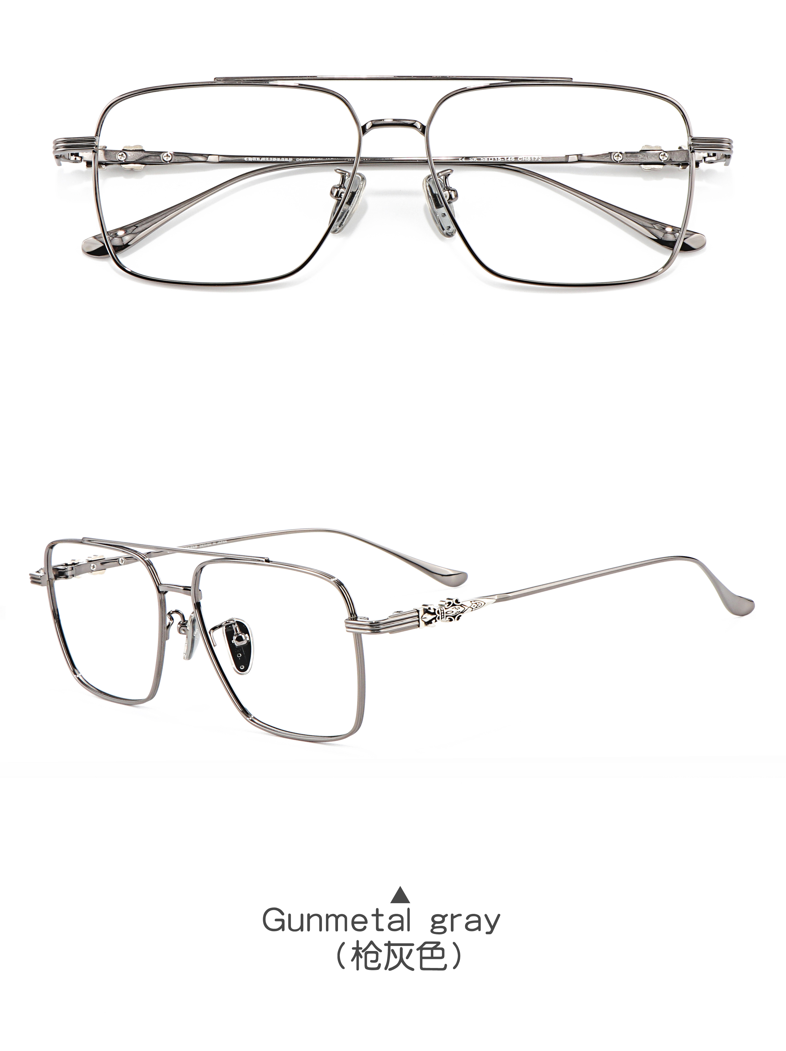 Classic Pilot Black Gold Presbyopia Multi Focus Luxury Brand Three Dimensional Silver Jewelry Carving Fashion Women Men Glasses