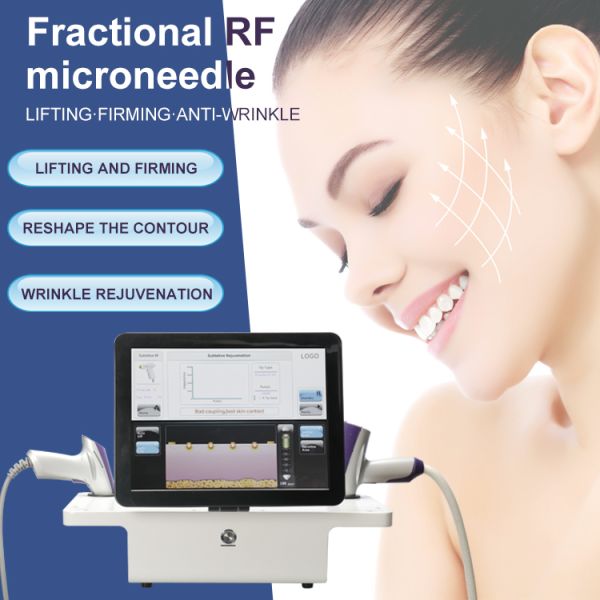 Microneedling portátil RF de radiofrecuencia fraccionada Equipo de belleza para uso doméstico para el salón de estiramiento facial