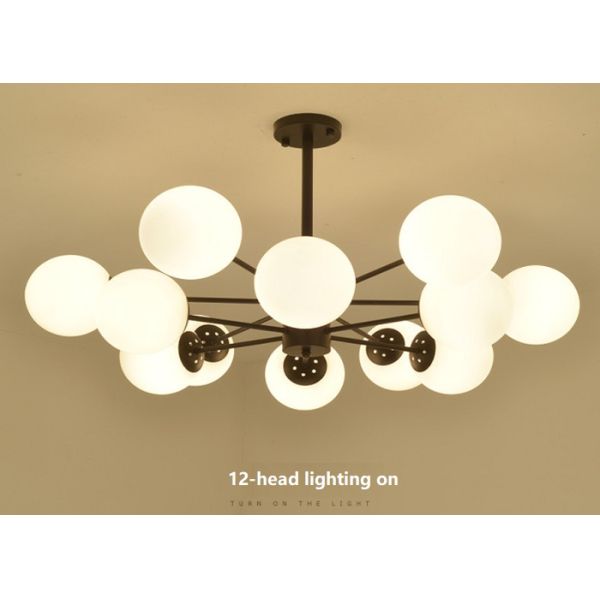 White Glass Ball Chandelier 6-head  8-head  12-head 14-head