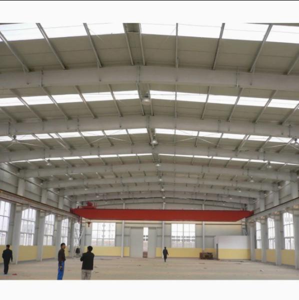 Prefabricated H Section Steel Frame Structural Warehouse with Overhead Crane