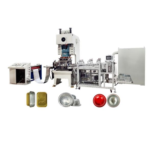Máquina de fabricação automática de recipientes de folha de alumínio de 11 kW de alto nível de segurança para bandeja de alimentos