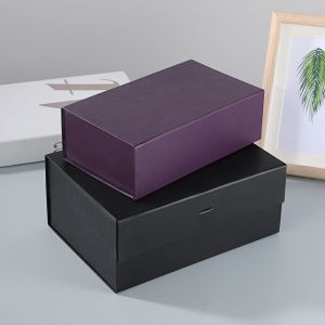 Custom Large Black Rigid One-Piece Foldable Flip-Top Gift Box – Premium Collapsible Packaging For Big-Size Gifts