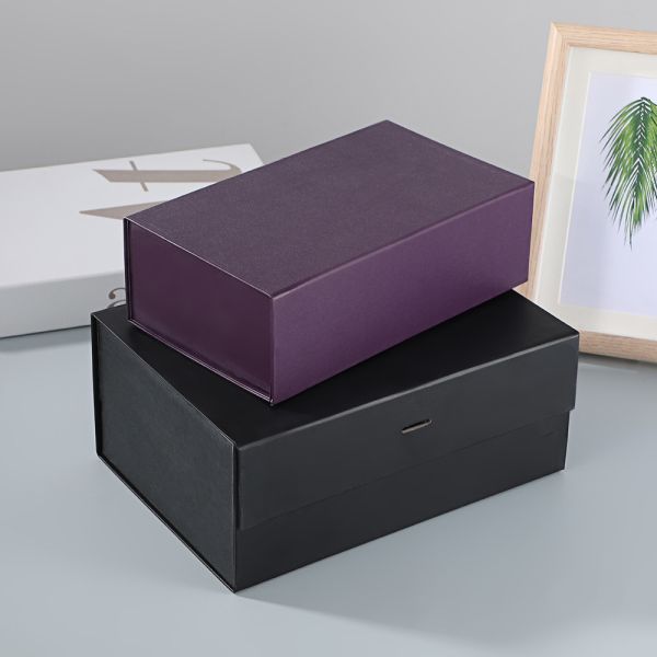 Custom Large Black Rigid One-Piece Foldable Flip-Top Gift Box – Premium Collapsible Packaging For Big-Size Gifts