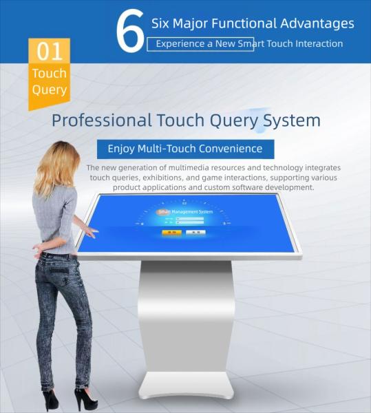55 4K UHD Indoor Digital Signage With Capacitive Touch Screen Low Power Scratch Resistant