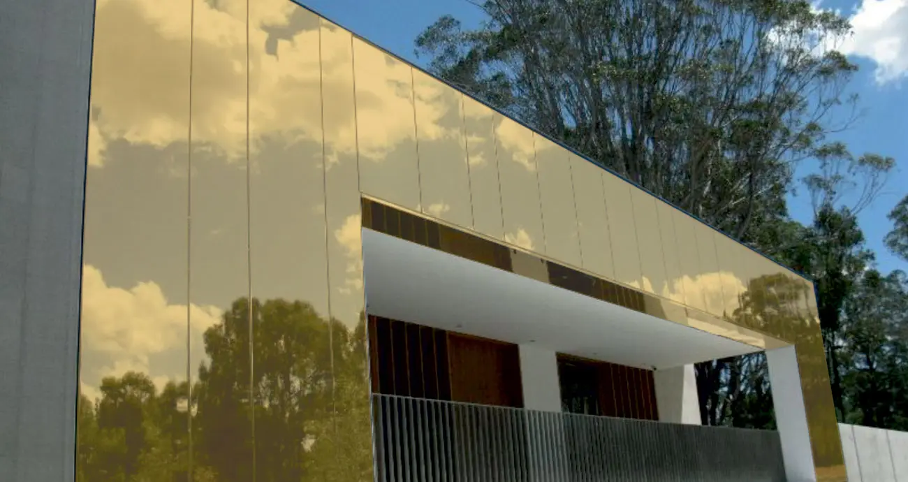 Aluminum Composite Panels for Wall Cladding - PE Coated Champagne Mirror Finish