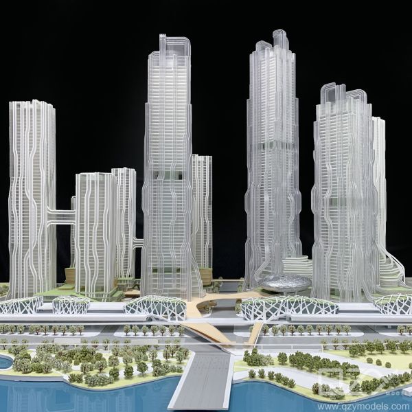3D модель современной архитектуры Масштаб миниатюрного здания CAUPD 1/500