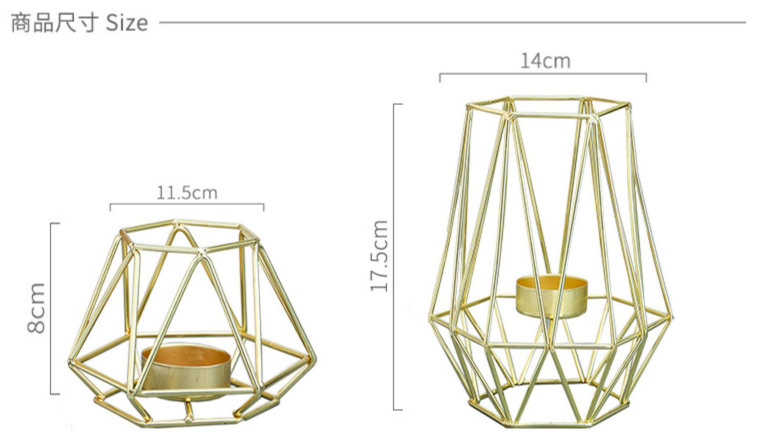 Simple Iron geometric Candle Holder Wedding Home Gem Candle stand Craft