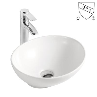 Bacia de lavagem mínima do dissipador oval branco criativo da porcelana do banheiro da embarcação da cor do marfim