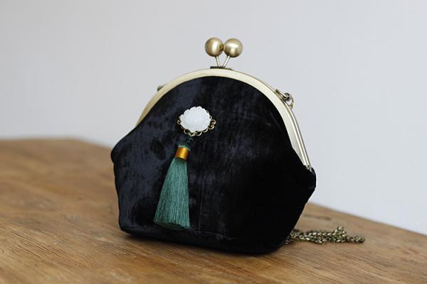 Accessories, Vintage Handbag, Velvet Handbag, Vintage Purse, Victorian, Victorian Purse, Black Velvet Bag, Ladies Purse,