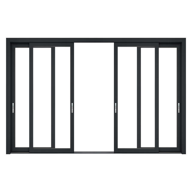 Horizontal 6063-T5 Ultra Slim Aluminium Sliding Doors Thermal Insulated Hurricane Resistant