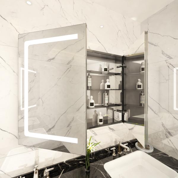 Anti Fog LED Bathroom Mirror Cabinet 4000K 5000K Smart LED Mirror Cabinet