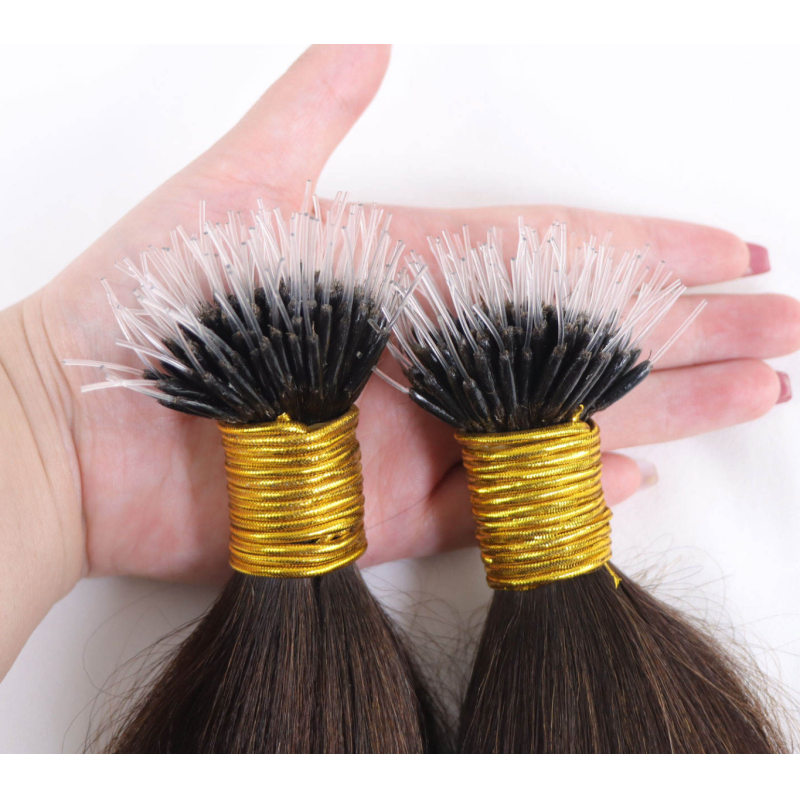 Hot Selling Chinese Hair Double Drawn Virgin Nano Tip Hair Extensions Attachment Soft Plastic Nano Ring Hair Extensions