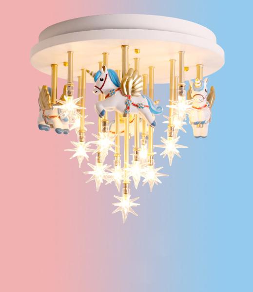 Nnicorn Shape Led Cute Bedroom Lights For Girls Baby Room Light For Kids Room Chandelier(WH-MA-137)