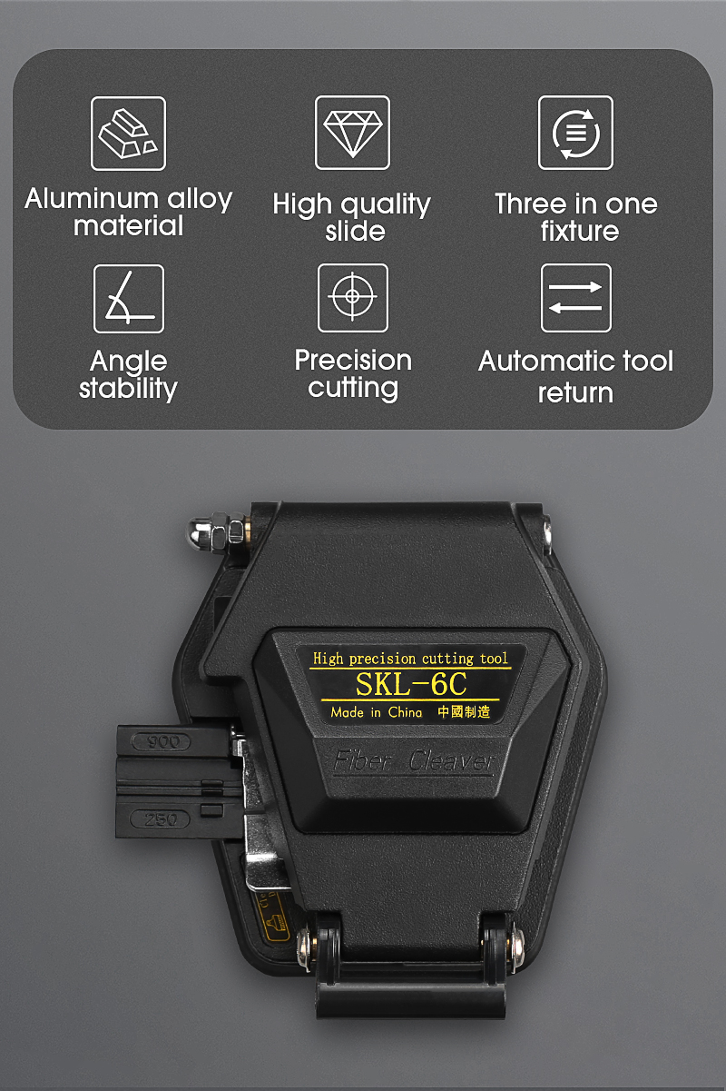 FTTH Fiber Optic Cleaver Tool , SKL 6C Fiber Cleaver 48000 times