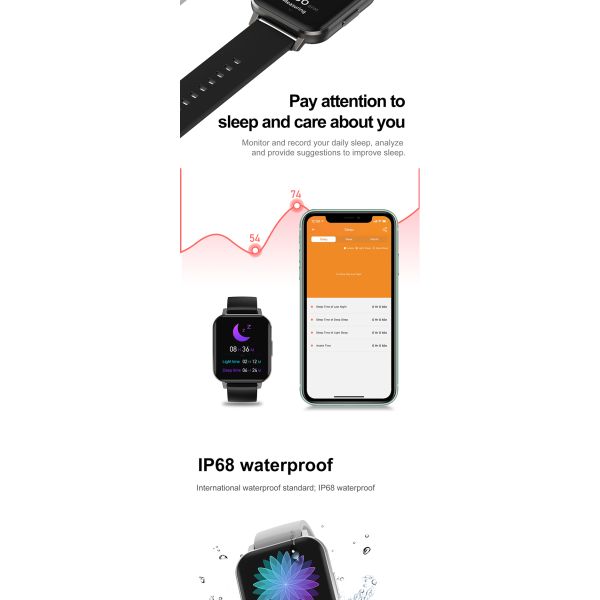 Браслет спорта DTX IPS умный большой дюйм IP68 ECG IPS 1,78 экрана