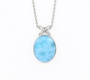 Sunflower Retro Gold Plated 925 Larimar Sterling Silver Pendant Necklace