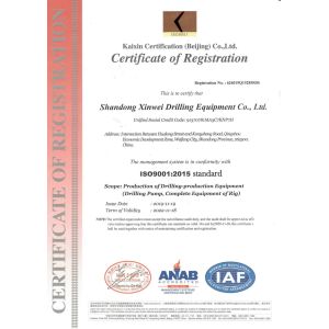 Shandong Xinwei Drilling Equipment Co., Ltd. Certifications