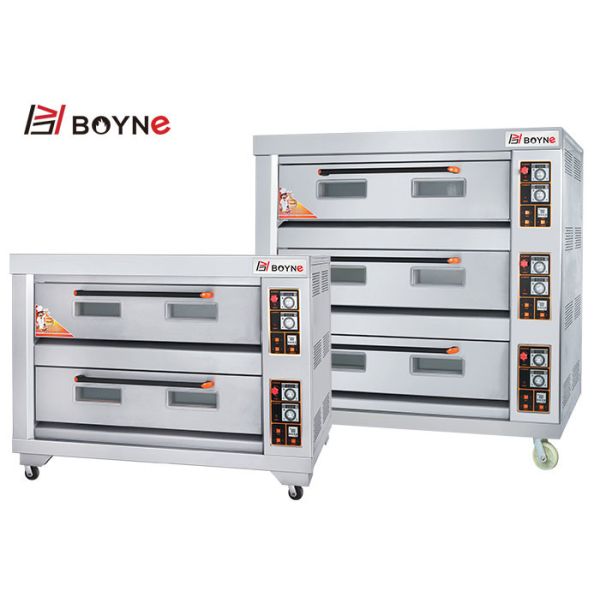 Durable Stainless Steel Three Deck Nine Trays Big Capacity Gas Bakery Oven For Cake Shop
