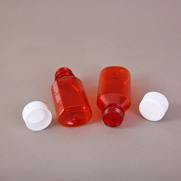 2oz 4oz 8oz 12oz16oz Oval Bottle PET Amber Container Cough Syrup Bottle Medicine Liquid Oral Plastic Bottles with Childproof Cap