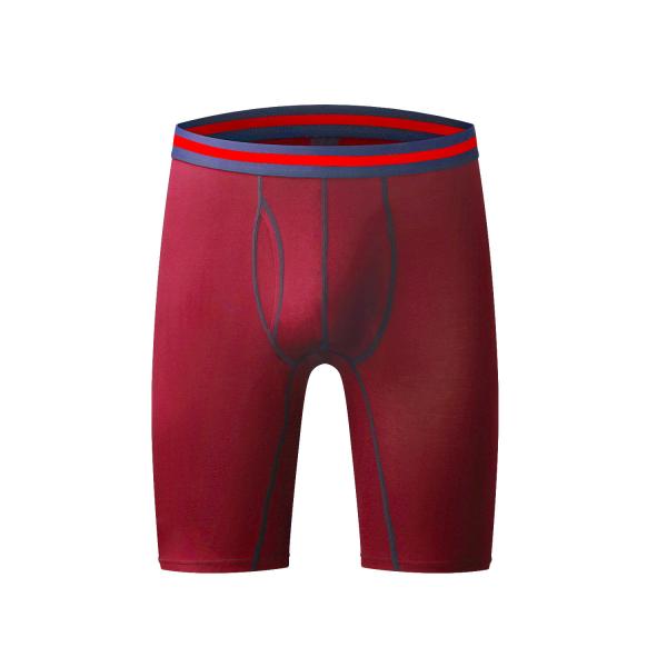 Cuecas Boxer masculinas Athletic Fitness Roupa íntima de compressão de perna longa para corrida