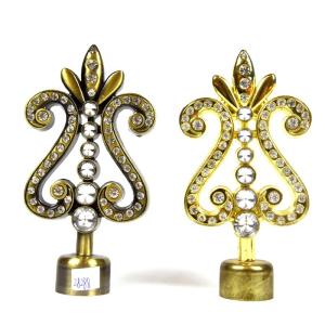 Factory directly wholesale 28mm golden color metal crystal curtain finials