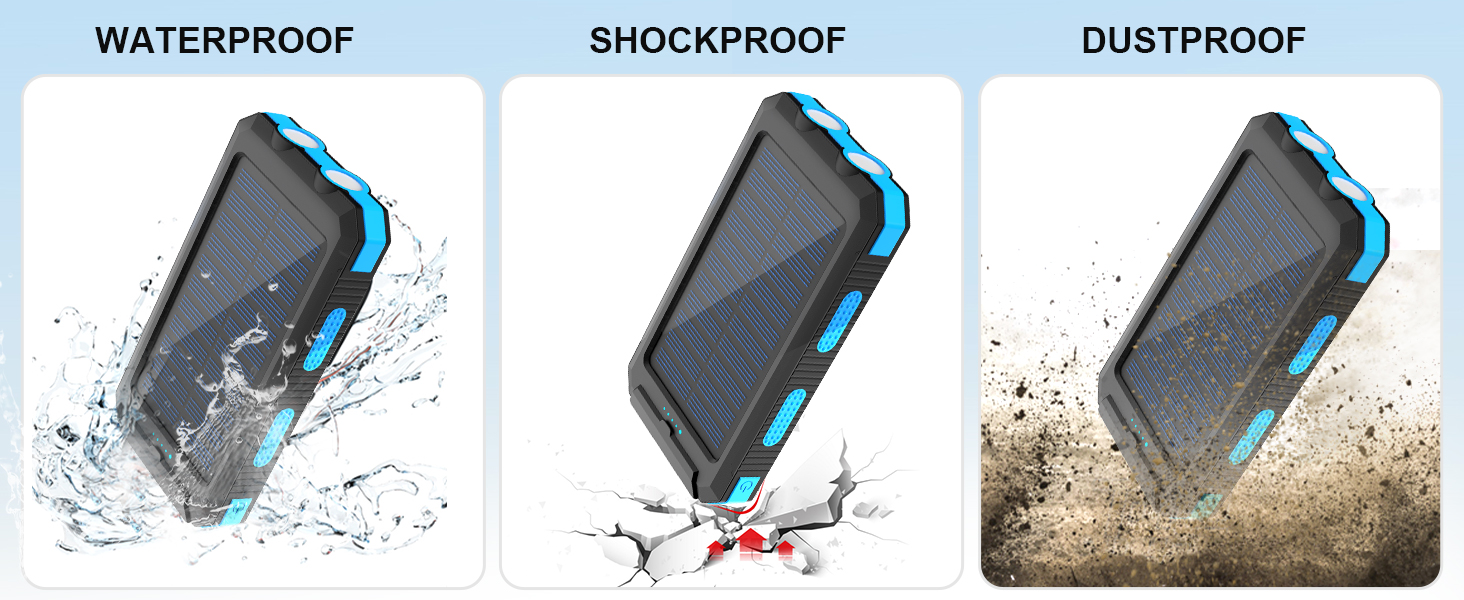 38800mAh Солнечная энергия USB Power Bank водонепроницаемая для кемпинга на открытом воздухе