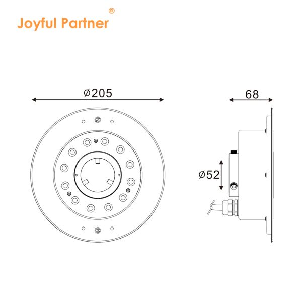 Lâmpada de fonte subaquática IP68 12W 24W 36W Branca Quente RGB Aço inoxidável 316L