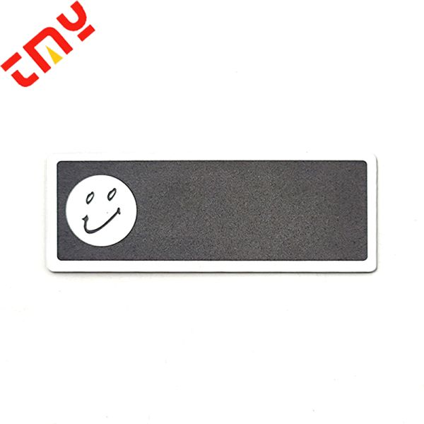 Custom Shape Smiley Face ABS Material Plastic Nametag Blackboard Resurable Chalkboard Name Badges