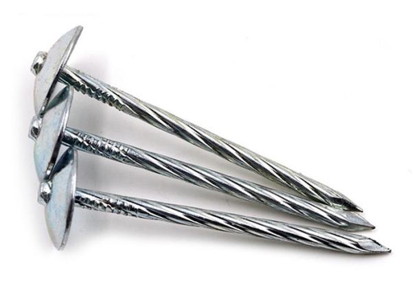 Metal Home Appliances Parts Umbrella Head Roofing Nails Galvanized With Round Cap