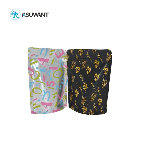 Metallic Silver Aluminum Foil Stand Up Pouch Reusable Heat Seal 1 / 2 / 5 Gallon 7 / 7.5 Mil