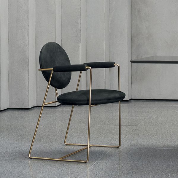 Custom Luxury Modern Upholstered Velvet Dining Chair Featuring High Furniture Design and Fashionable Leather Back