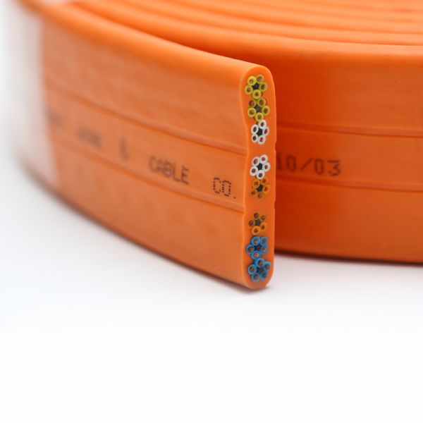 Flat Traveling Cable for Elevator with CE certificate TVVB 24G0.75+2x2Px0.75 with Special PVC Jacket in Orange Color