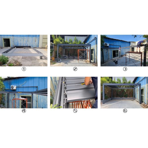 Outdoor patio intelligent retractalbe aluminum blade pergola