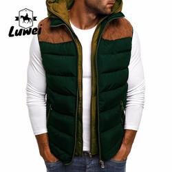 Customizado Zip Up Inverno Poliéster Utilidade Algodão Vestido Homem Quilted Capuzado Bomber com Capuz