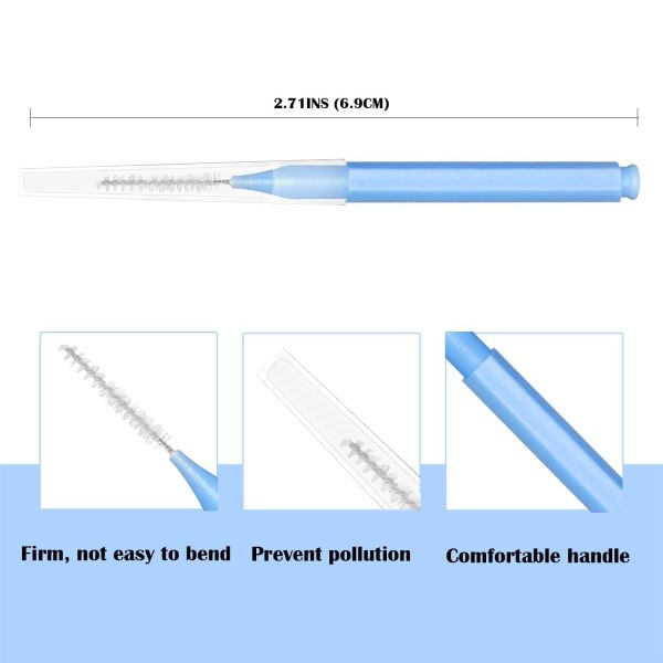 Oral Dental Hygiene Braces Brush For Cleaner Interdental Brush 5 Colors 50pcs