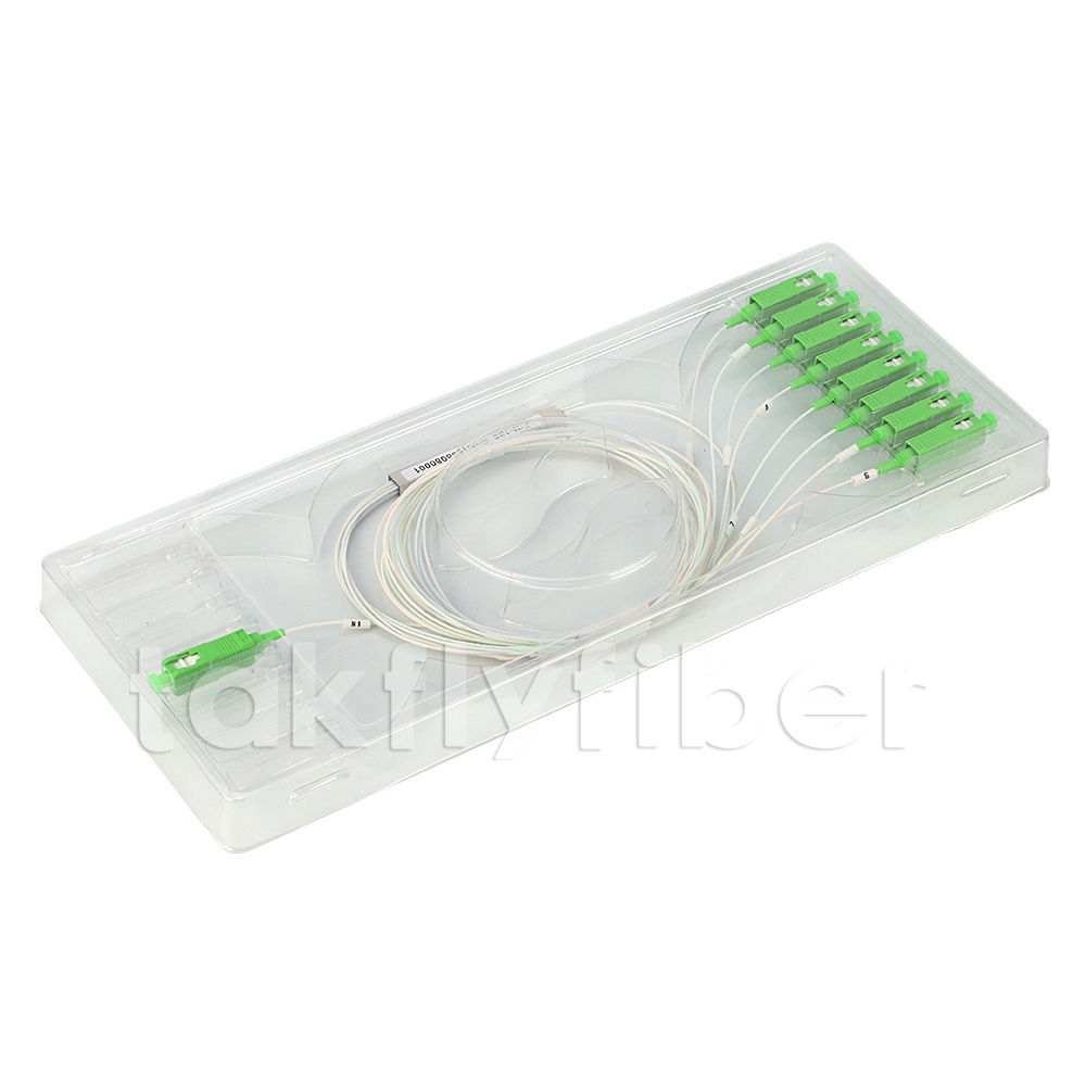 сталь SC APC Splitter PLC оптического волокна 1x8 мини для FTTH FTTX PON CATV