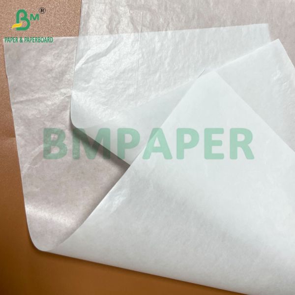 Oil-resistant 30grs 35grs White Wax Paper for Packing Sandwichs Hamburgers Papel blanco de cera resistente al aceite de 30 grs a 35 grs para embalaje de sándwiches hamburguesas