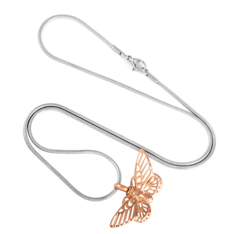 Pet Ashes Pendant Necklace Beautiful Butterfly Cremation Jewelry for Animal Ashes