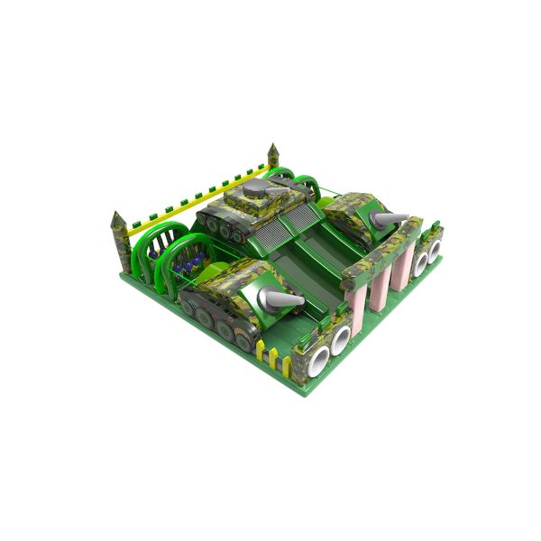 Tank Theme Bouncy Slide Castle Camouflage Kids Playground