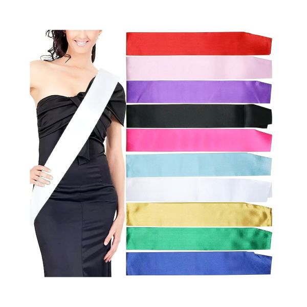 Customizable Blanks White Satin Sublimation Birthday Sash Bridesmaid Sash Party Shoulder Straps Welcome Belt