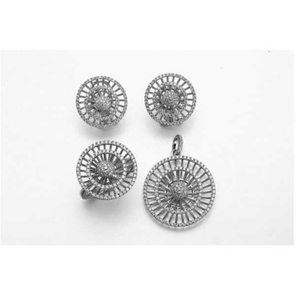 Ювелирные изделия серебра 925 Zirconia AAA кубические установили стерлинговые наборы серебряной свадьбы 6.26g 925