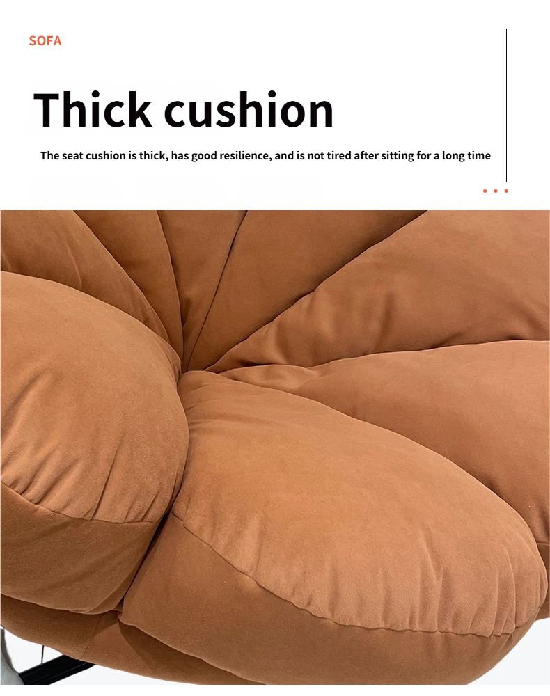 Creative Flower Shaped Modern Eco-Friendly Accent Sofa Chair Bedroom Balcony Dining Lazy Leisure Rotating Recliner Lounge Single